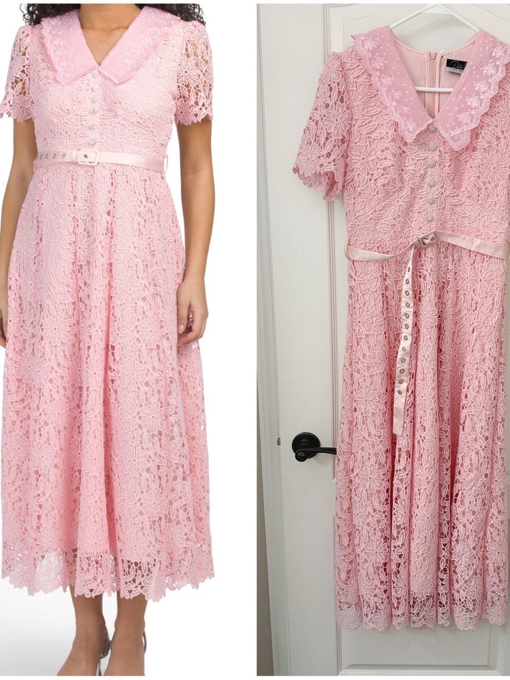 NWT Dalia Macphee lace pink dress - Picture 2 of 6